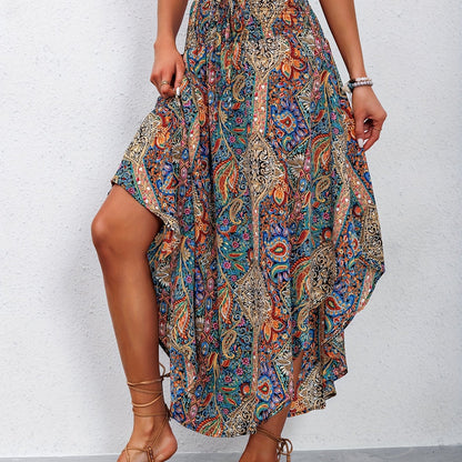 Seraphina Rok | Dames rok met hoge taille en paisleyprint voor casual chique lente- en zomerstijl