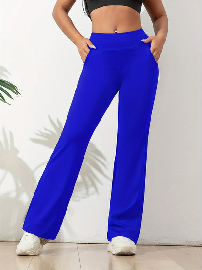 Sportieve Flared Joggingbroek | Dames joggingbroek met hoge taille, flared pijpen en zakken