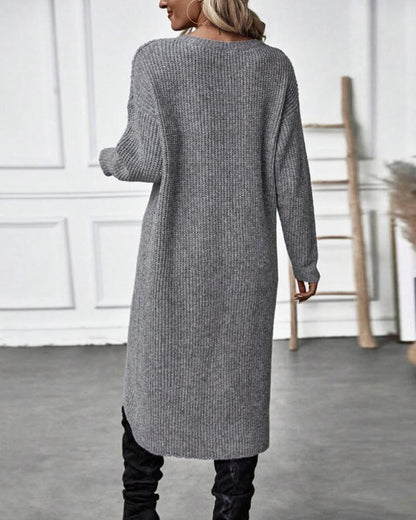 Lisanne Lange Trui-Jurk Dames | Zachte Effen Trui-Jurk met Relax-Fit