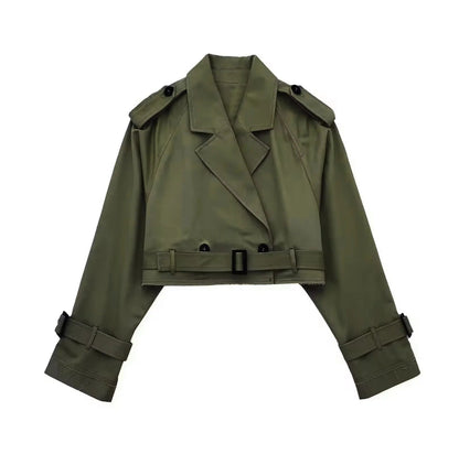 Korte Trenchcoat Dames – Trendy Cropped Model in Tijdloos Design