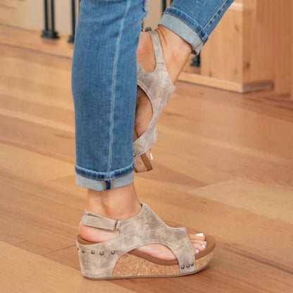 Delphine | Dames Orthopedische Sandalen – Leren, Verstelbare Bandjes, Schokabsorberende Zool