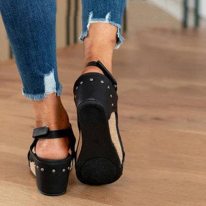 Delphine | Dames Orthopedische Sandalen – Leren, Verstelbare Bandjes, Schokabsorberende Zool