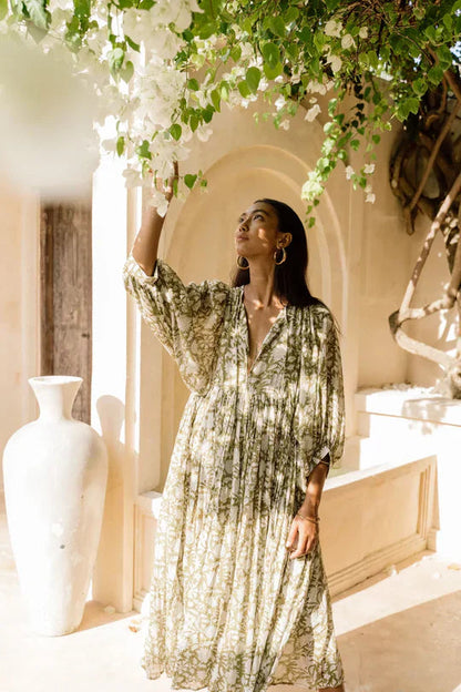 Frieda | Zomerjurk voor Vrouwen in Multicolor – Lichtgewicht en Speelse Pasvorm met Halve Mouwen