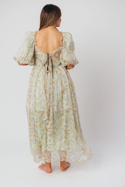 Esmée | Zwangere Maxi Jurk – Elegante Empire Taille & Romantische Ballonmouwen voor Speciale Gelegenheden