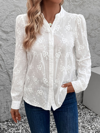 Katrien | Vrouwelijke Kanten Geborduurde Blouse voor Dames - Elegantie en Comfort