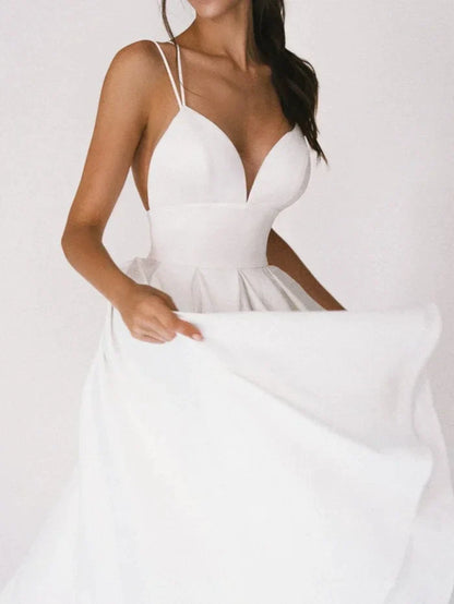 Larissa | Elegante Midi jurk voor Dames - Sexy V-hals en Rugloos Design