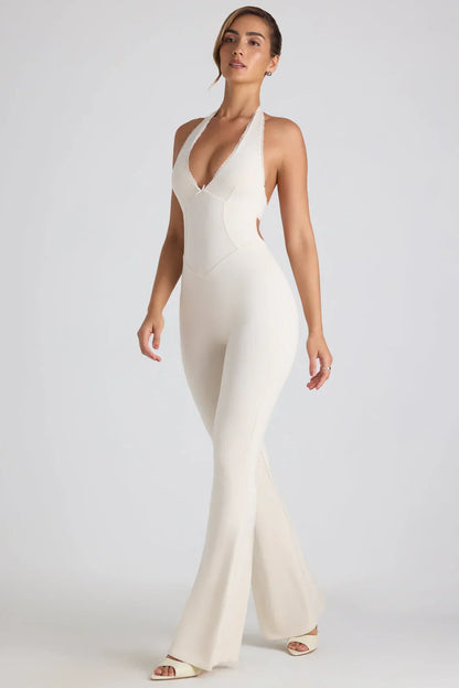 Mirthe | Dames Jumpsuit met Halternek en Open Rug – Elegant, Vrouwelijk & Flatterend Design