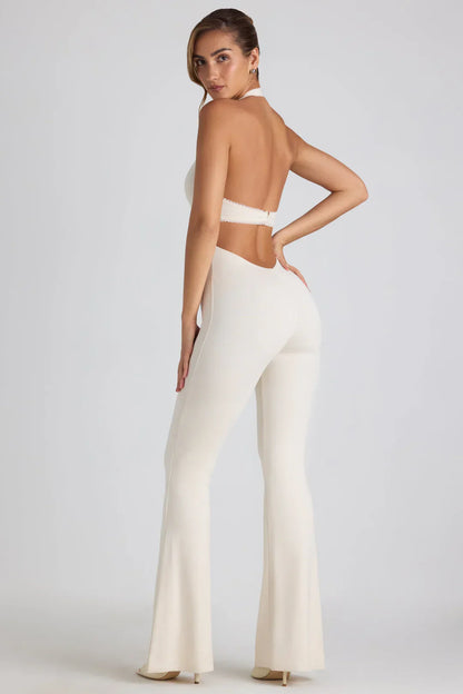 Mirthe | Dames Jumpsuit met Halternek en Open Rug – Elegant, Vrouwelijk & Flatterend Design