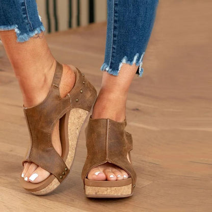 Delphine | Dames Orthopedische Sandalen – Leren, Verstelbare Bandjes, Schokabsorberende Zool