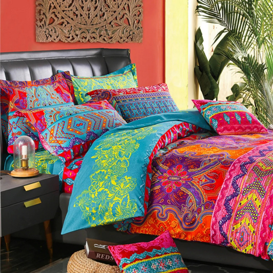 Bedovertrek Set – Polyester, Abstract Patroon in Diverse Kleuren voor Slaapkamerdecoratie