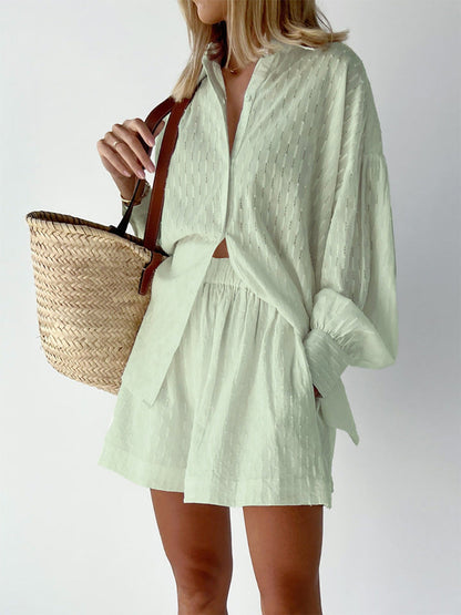 Leone - Dames set met losvallende blouse en luchtige short