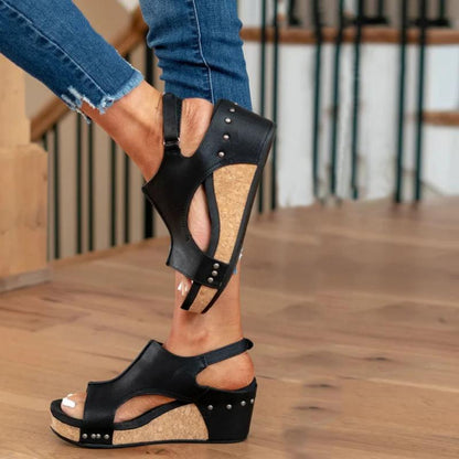 Delphine | Dames Orthopedische Sandalen – Leren, Verstelbare Bandjes, Schokabsorberende Zool