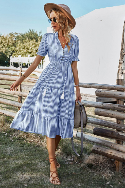 Lotta | Gestreept Midikleid voor Dames – Stijlvol en Comfortabel voor Zomerse Dagen