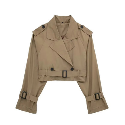 Korte Trenchcoat Dames – Trendy Cropped Model in Tijdloos Design