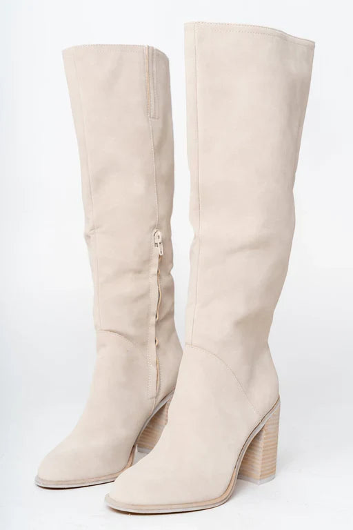 Freesia | Beige Hoge Laarzen voor Dames – Elegante en Comfortabele Laarzen voor Elke Gelegenheid