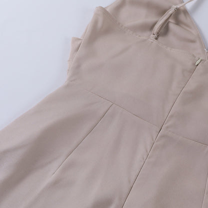 Lucienne | Spaghetti-Träger Midi-Kleed – Sexy Backless en Draperend Ontwerp voor Dames