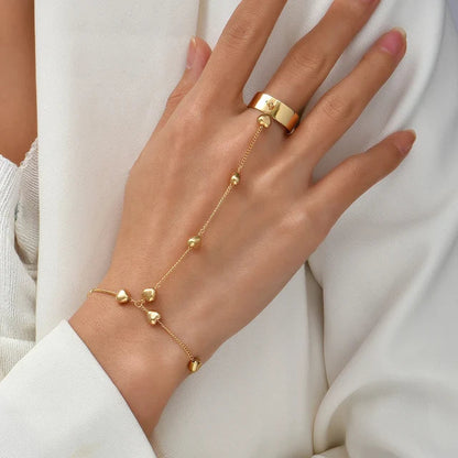 Jildis Chain Armband | Dames armband met handring in goudkleurig design
