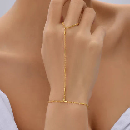 Jildis Chain Armband | Dames armband met handring in goudkleurig design