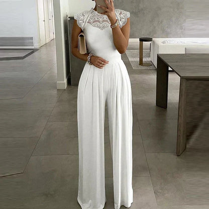 Yaira | Dames Jumpsuit – Elegante Jumpsuit met Luxe Kant en Hoge Taille voor Avondfeesten