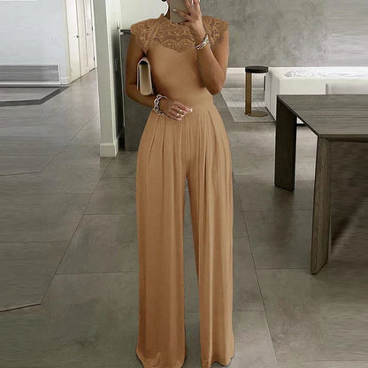 Yaira | Dames Jumpsuit – Elegante Jumpsuit met Luxe Kant en Hoge Taille voor Avondfeesten