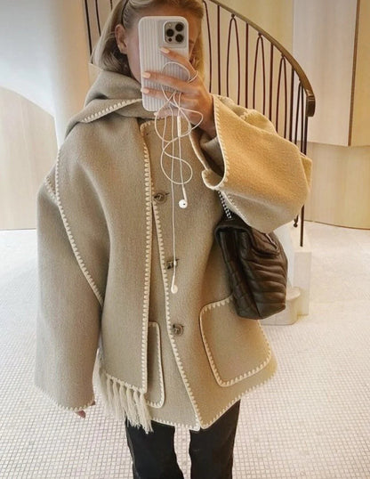 Georgina Scarf Coat | Dames jas met geïntegreerde sjaal en elegante pasvorm