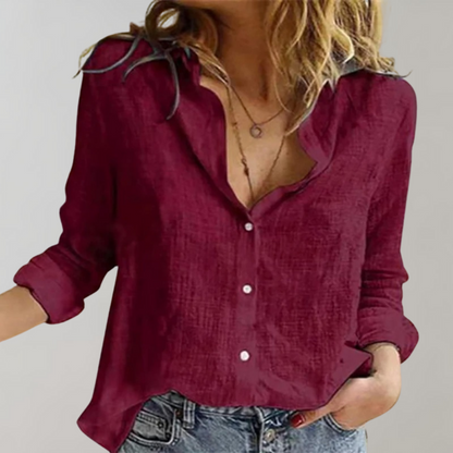 Roxeanne | Katoenen Blouse voor Dames – Zacht, Ademend & Tijdloos Design