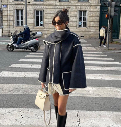 Georgina Scarf Coat | Dames jas met geïntegreerde sjaal en elegante pasvorm