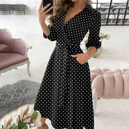 Naomi | Dames Blousejurk met Reversband – Elegant en Comfortabel voor Dag en Avond