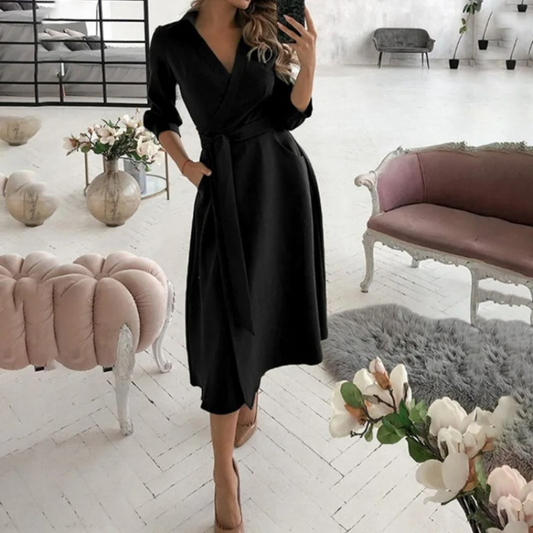 Naomi | Dames Blousejurk met Reversband – Elegant en Comfortabel voor Dag en Avond