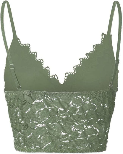 Martine | Dames Kanten Crop Top – Vrouwelijk, Verfijnd, Verstelbare Bandjes