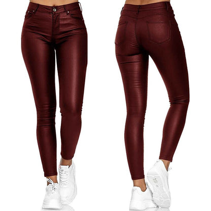 Lilian | Stretch Leren Broek voor Vrouwen – Hoog Taille, Slim Fit, Comfort en Stijl