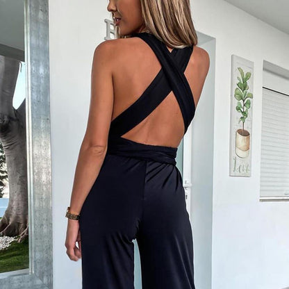 Neeltje | Dames Jumpsuit – Wijde Pijpen en V-hals – Elegante Tailleceintuur