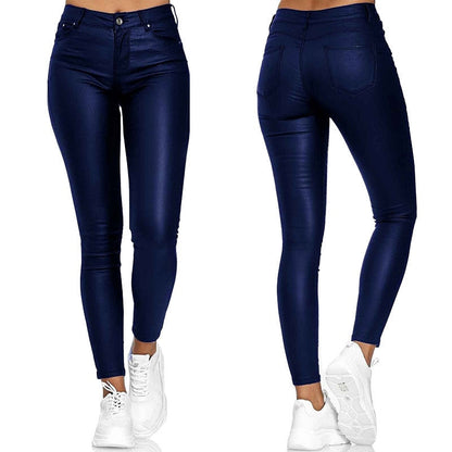 Lilian | Stretch Leren Broek voor Vrouwen – Hoog Taille, Slim Fit, Comfort en Stijl