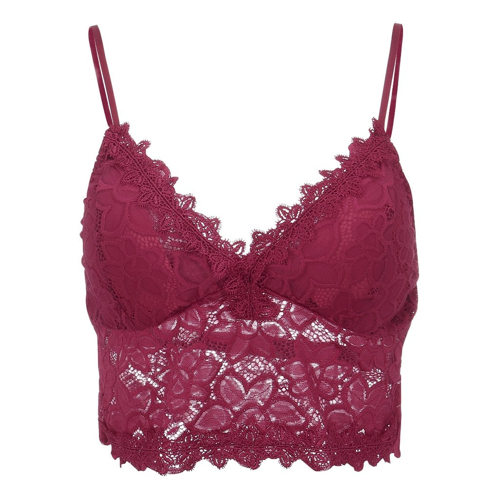 Martine | Dames Kanten Crop Top – Vrouwelijk, Verfijnd, Verstelbare Bandjes