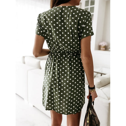 Zelie | Mini Jurk voor Dames – Lichtgewicht Zomerjurk met V-hals en Taille Riem