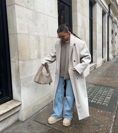 Oversized Double-Breasted Jas | Dames Jas met Luxe Snit en Tijdloze Uitstraling
