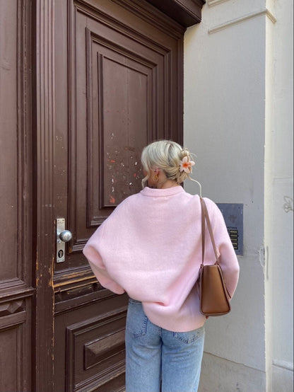 Oversized Sweater | Roze Dames trui met cozy fit en zachte stof