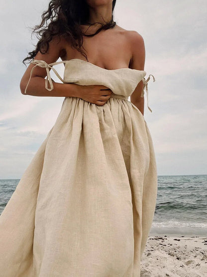 Lina | Linnen Jurk – Zomerse Elegantie met een Flatterend Silhouet