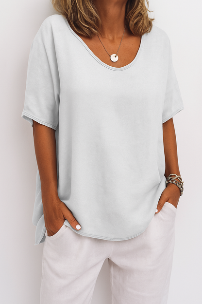 Vianne | Dames Linnen T-shirt met Relaxte Pasvorm – Licht, Ademend en Casual Chic