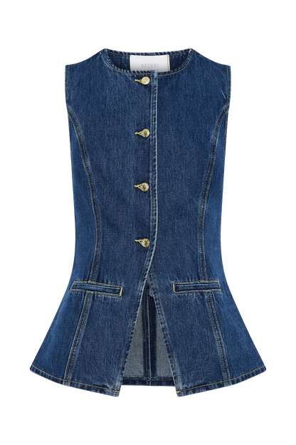 SARA | Trendy Denim Button Up set