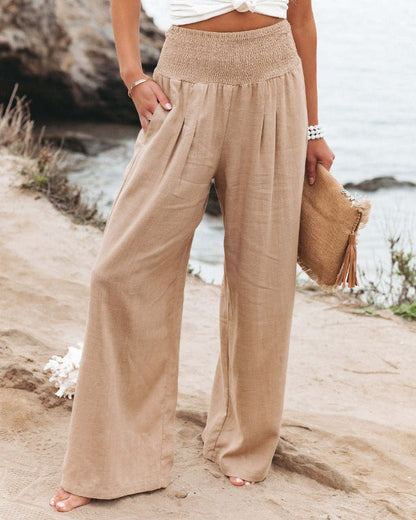 Sabella | Katoen-Linnen Broek – Ademend, Comfortabel en Chic High-Waist Design