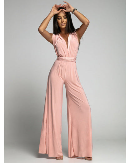 Veerle | Dames Jumpsuit – Getailleerde Taille, Wijde Pijpen, Mouwloos en Ademend Comfort