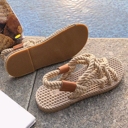 Capri | Dames Sandalen met Handgevlochten Banden en Boho-Chic Design voor Zomerse Comfort en Stijl
