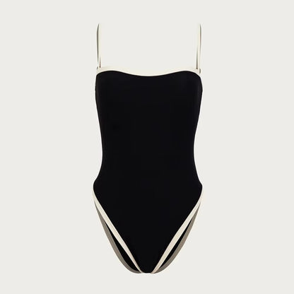 Omara | Dames Bandeau Zwempak – Verstelbare Schouderbandjes – Effen Design – Elegante Pasvorm