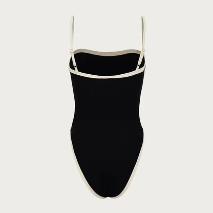 Omara | Dames Bandeau Zwempak – Verstelbare Schouderbandjes – Effen Design – Elegante Pasvorm