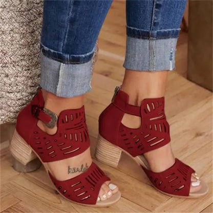 Cassia | Dames Sandalen met Hak en Ażuwer Patroon – Elegante Zomerstijl