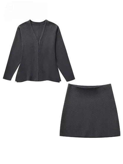 Merle Knit Set | Dames knit co-ord met V-hals en flatterende pasvorm