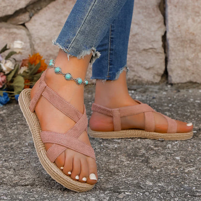 Calista | Dames Espadrille Sandalen met Verstelbare Enkelbandjes en Licht Dempende Zool