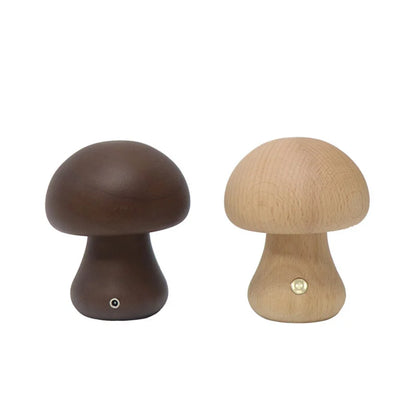 Houten Paddenstoel Lamp – Speelse LED Nachtverlichting met Touchbediening voor Kinderkamer of Gezellige Hoeken