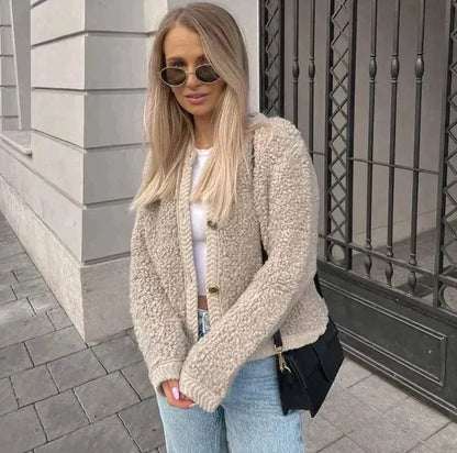 Lanae | Teddy Strickjacke voor Dames - Elegantie, Comfort en Warmte voor de Winter